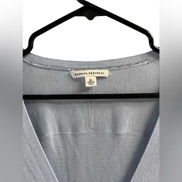 Banana Republic light blue silk button down sweater cardigan - Picture 3 of 5